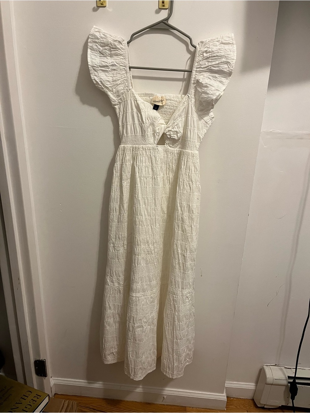 Target White Maxi Dress with Ruffled Cap Sleeves